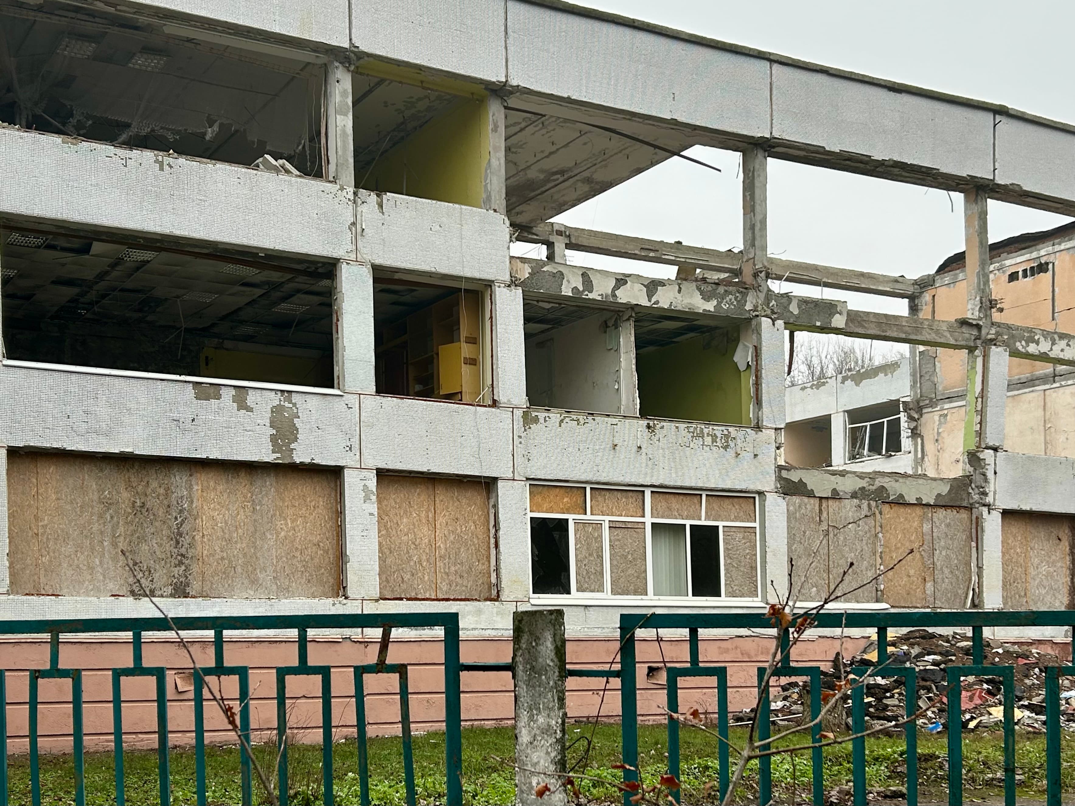 School building in Kharkiv destroyed by a Russian strike