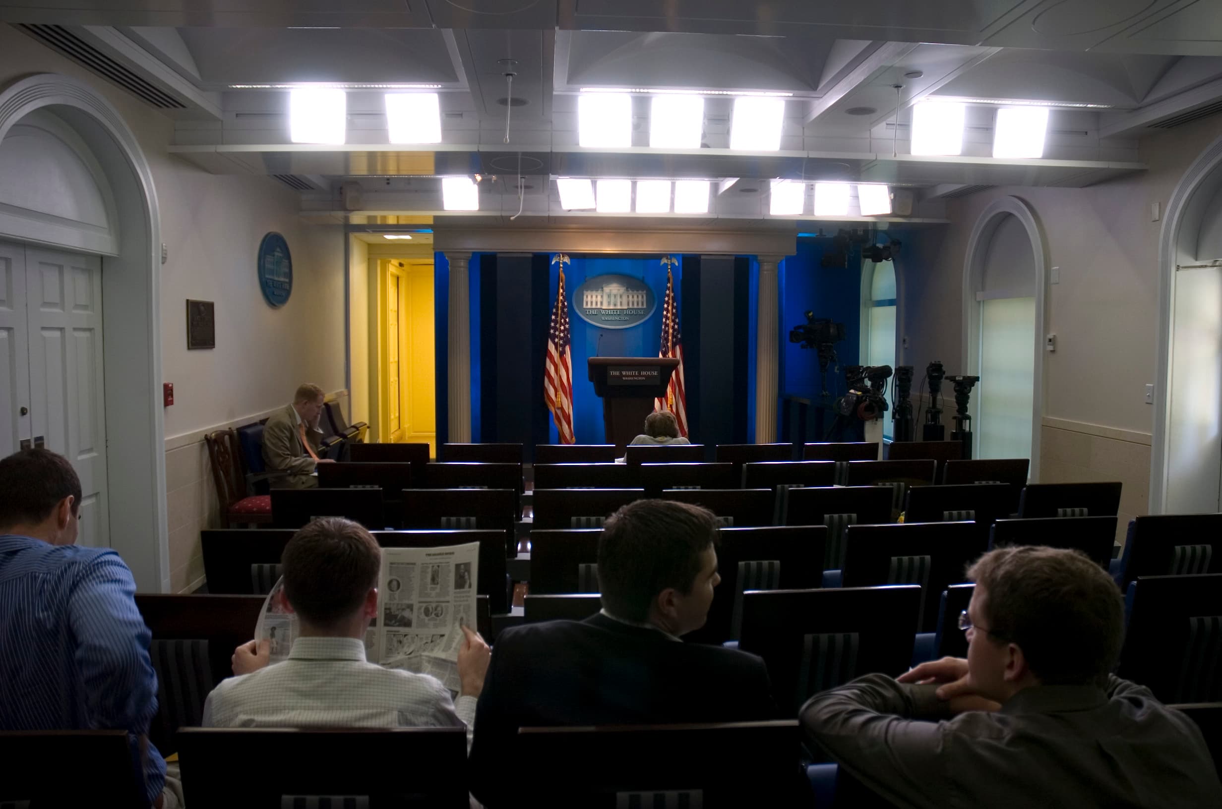 White House James S. Brady Press Briefing Room in an archival photograph