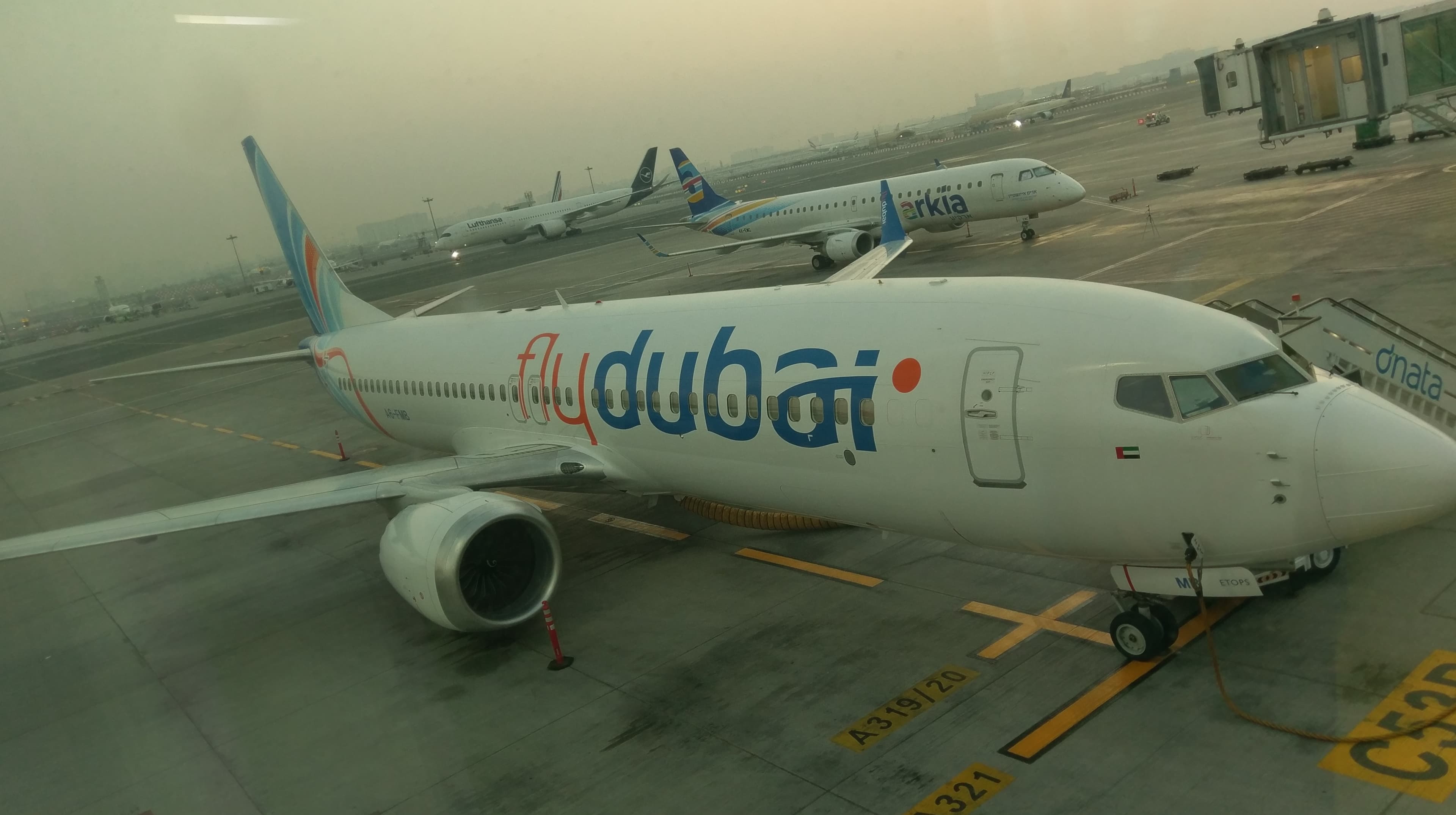 Flydubai Boeing 737 at Dubai International Airport