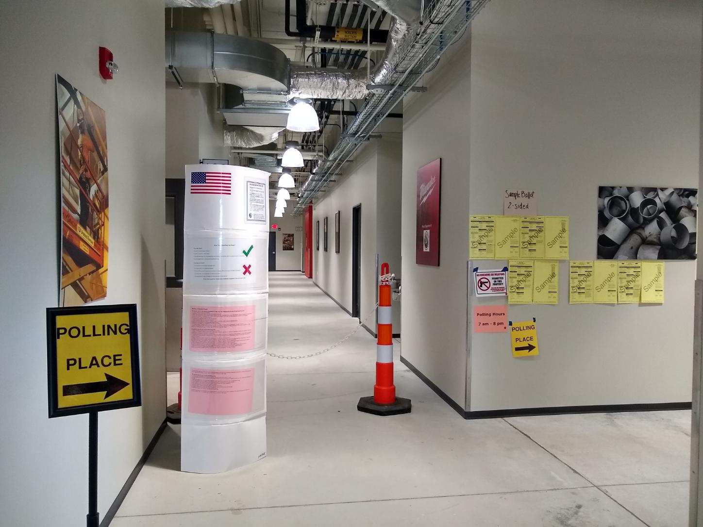 Voters at a polling place in Madison, Wisconsin