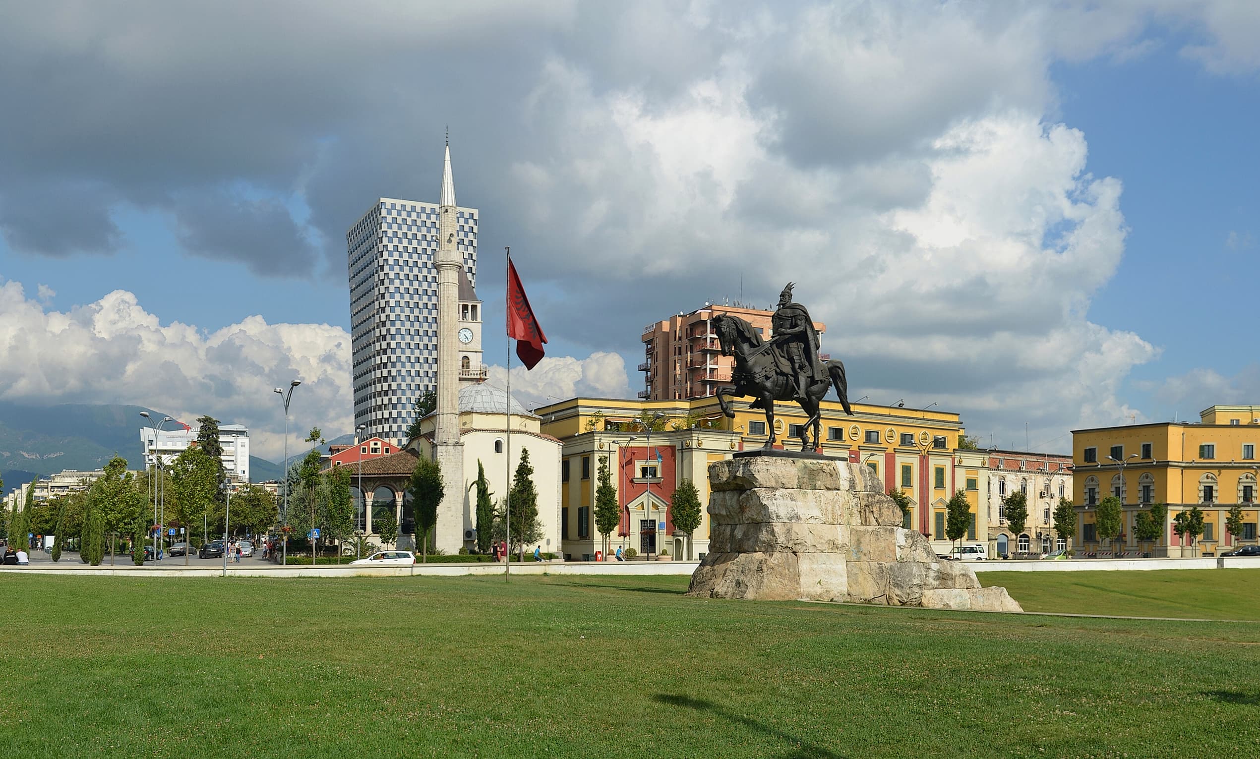 Skanderbeg Square in Tirana, Albania