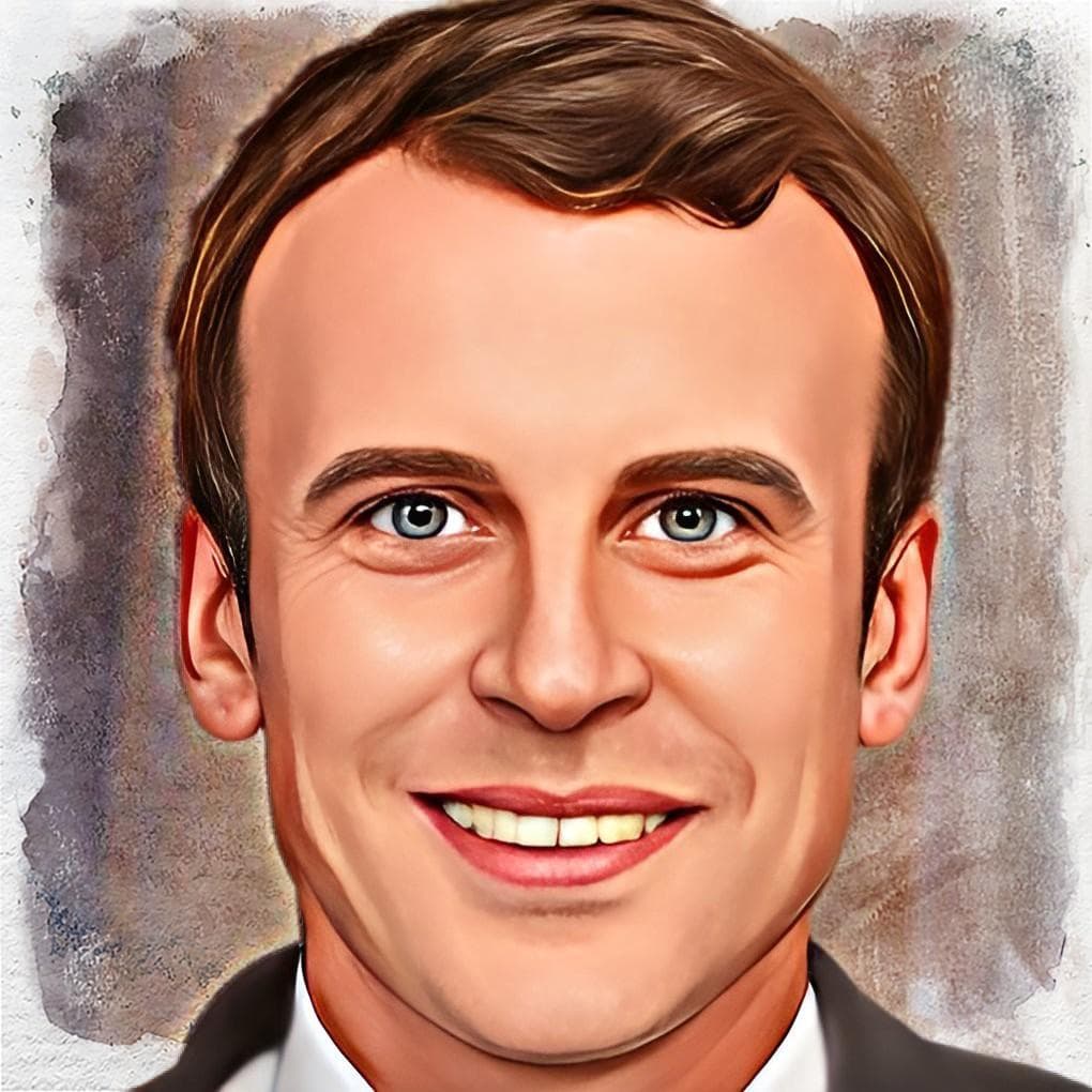 Portrait of French President Emmanuel Macron