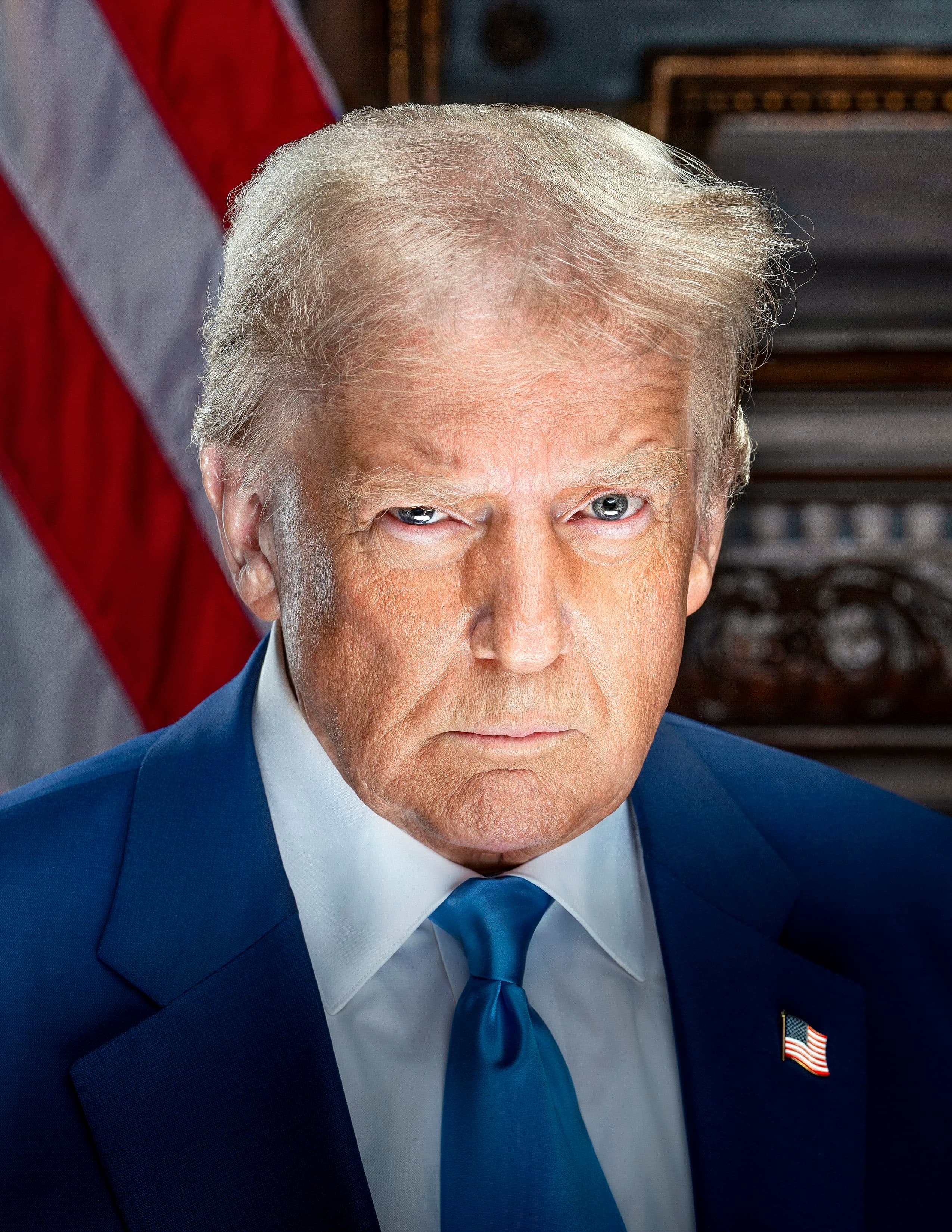 Official 2025 inaugural portrait of U.S. President Donald Trump