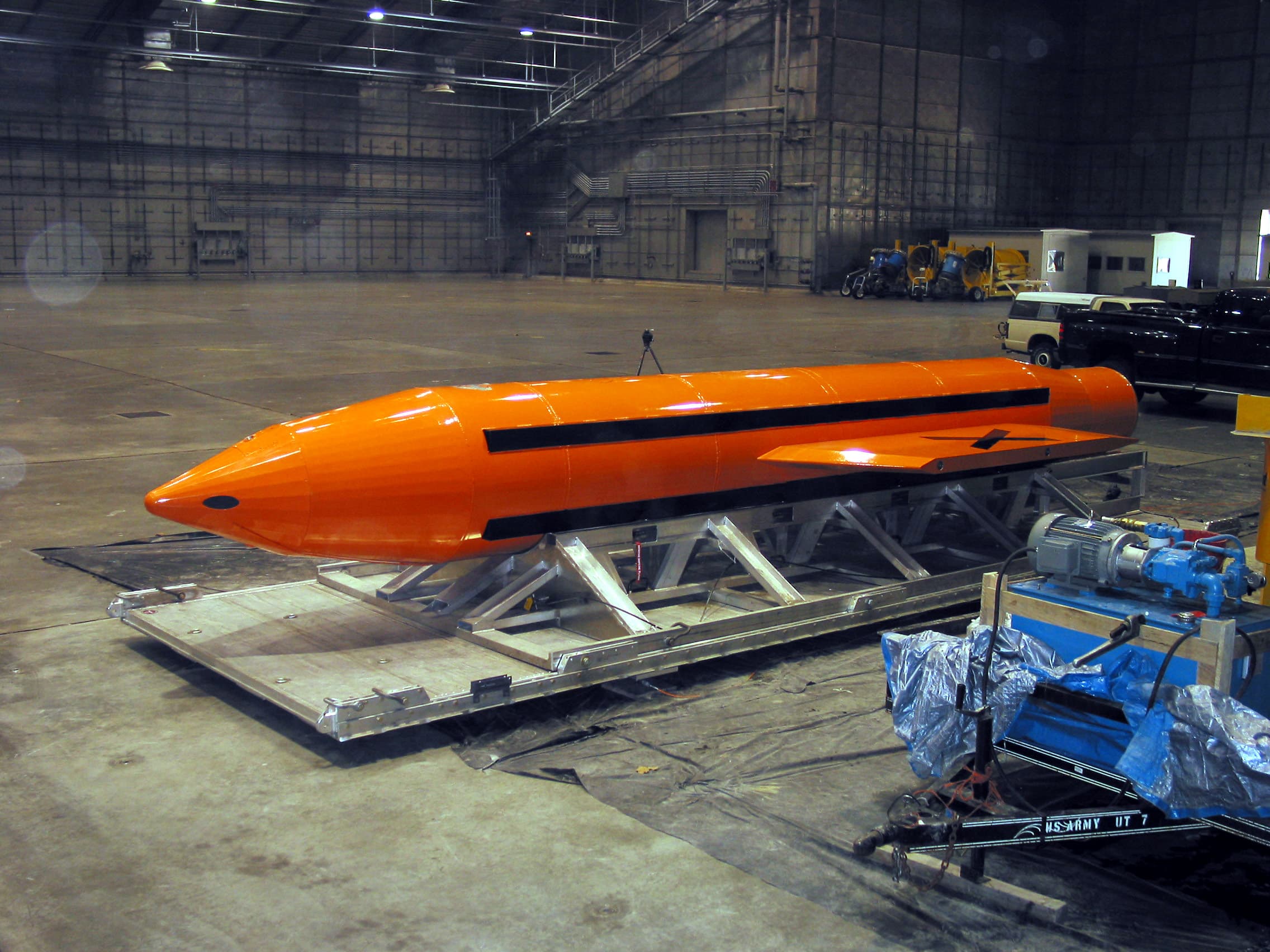 GBU-43/B MOAB bomb on display (U.S. Department of Defense photo)