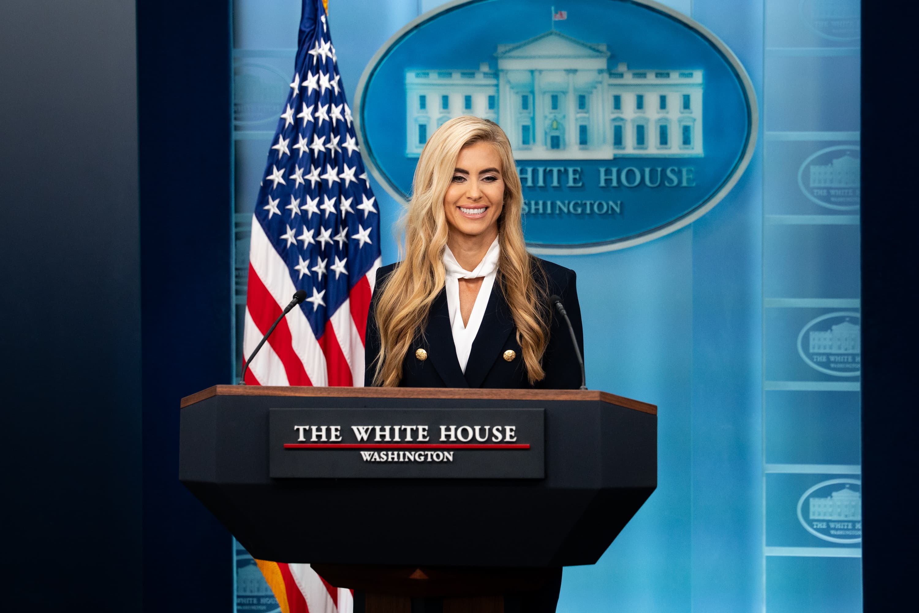 Katie Zacharia at her first White House press briefing on October 13, 2026