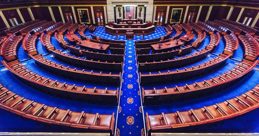 Inside the United States House of Representatives chamber where federal fiscal bills are considered