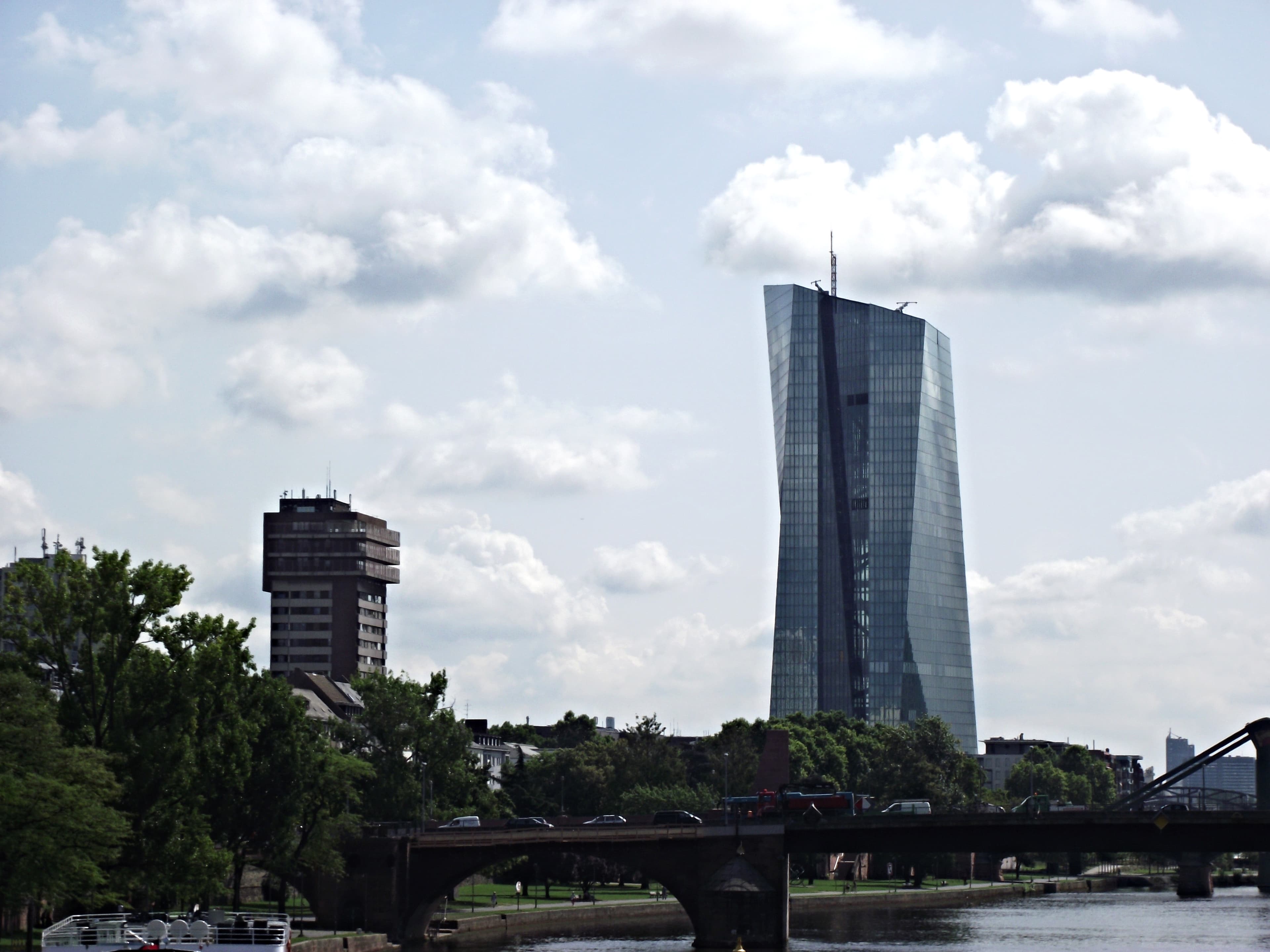 European Central Bank headquarters towers in Frankfurt