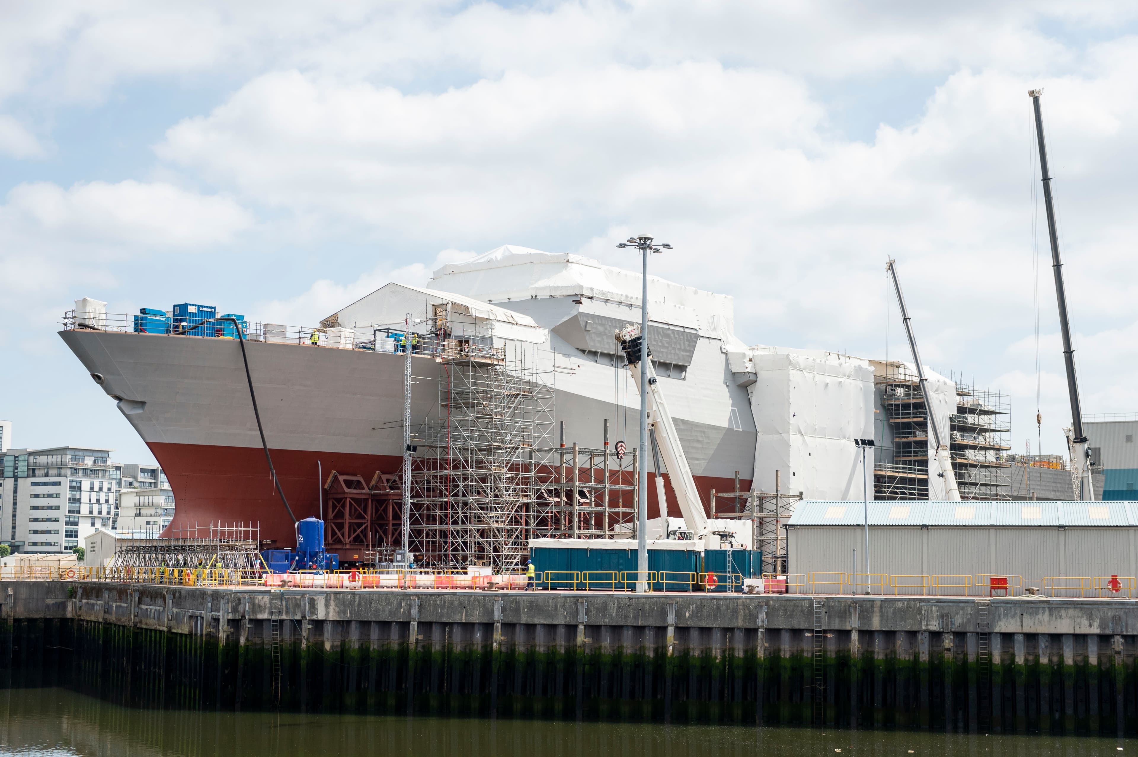 Type 26 frigate HMS Glasgow under construction at BAE Systems Govan