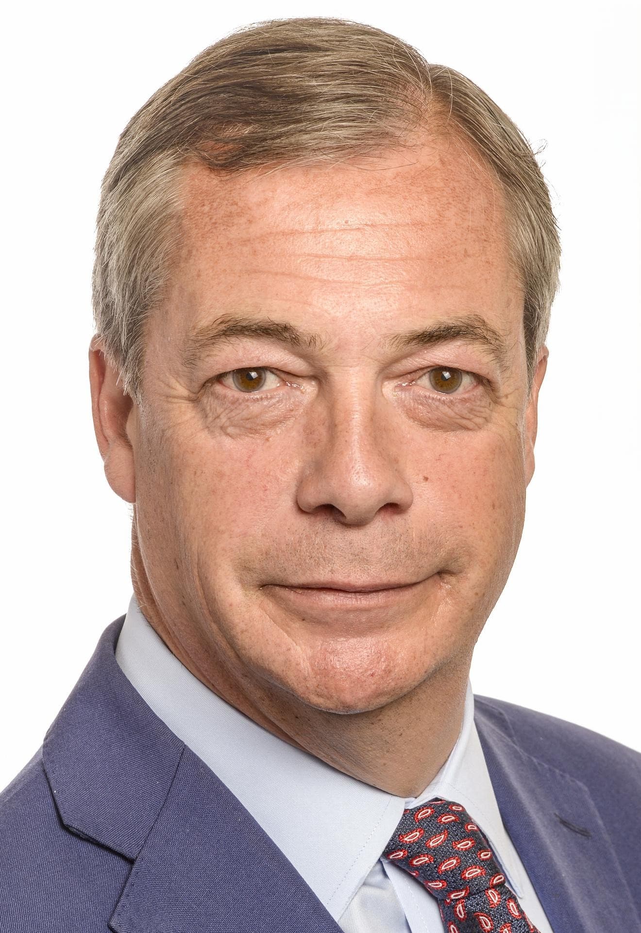 Nigel Farage in a 2019 official European Parliament portrait