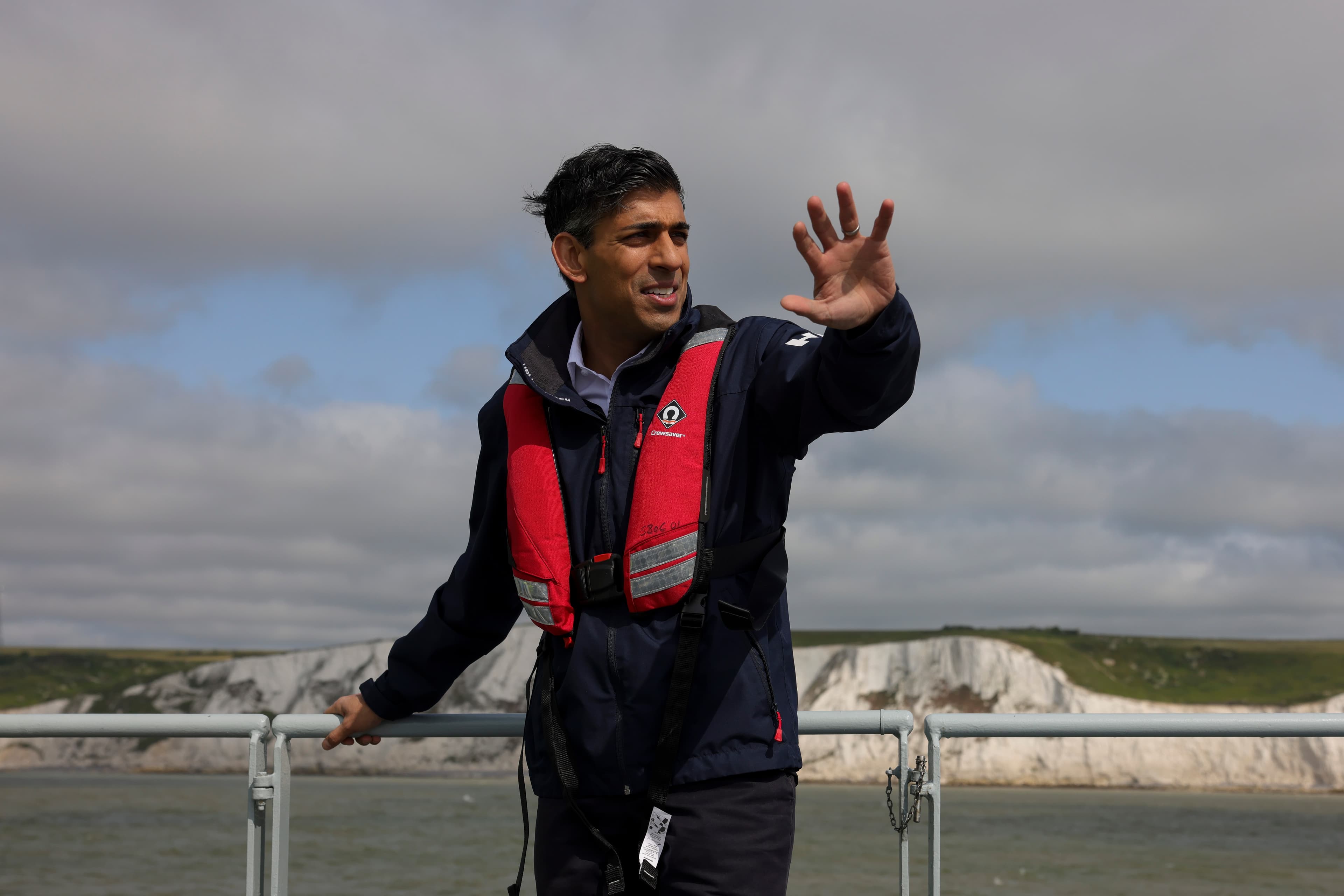 Border Force cutter boat during a June 2023 visit to the Dover Strait; archival enforcement context