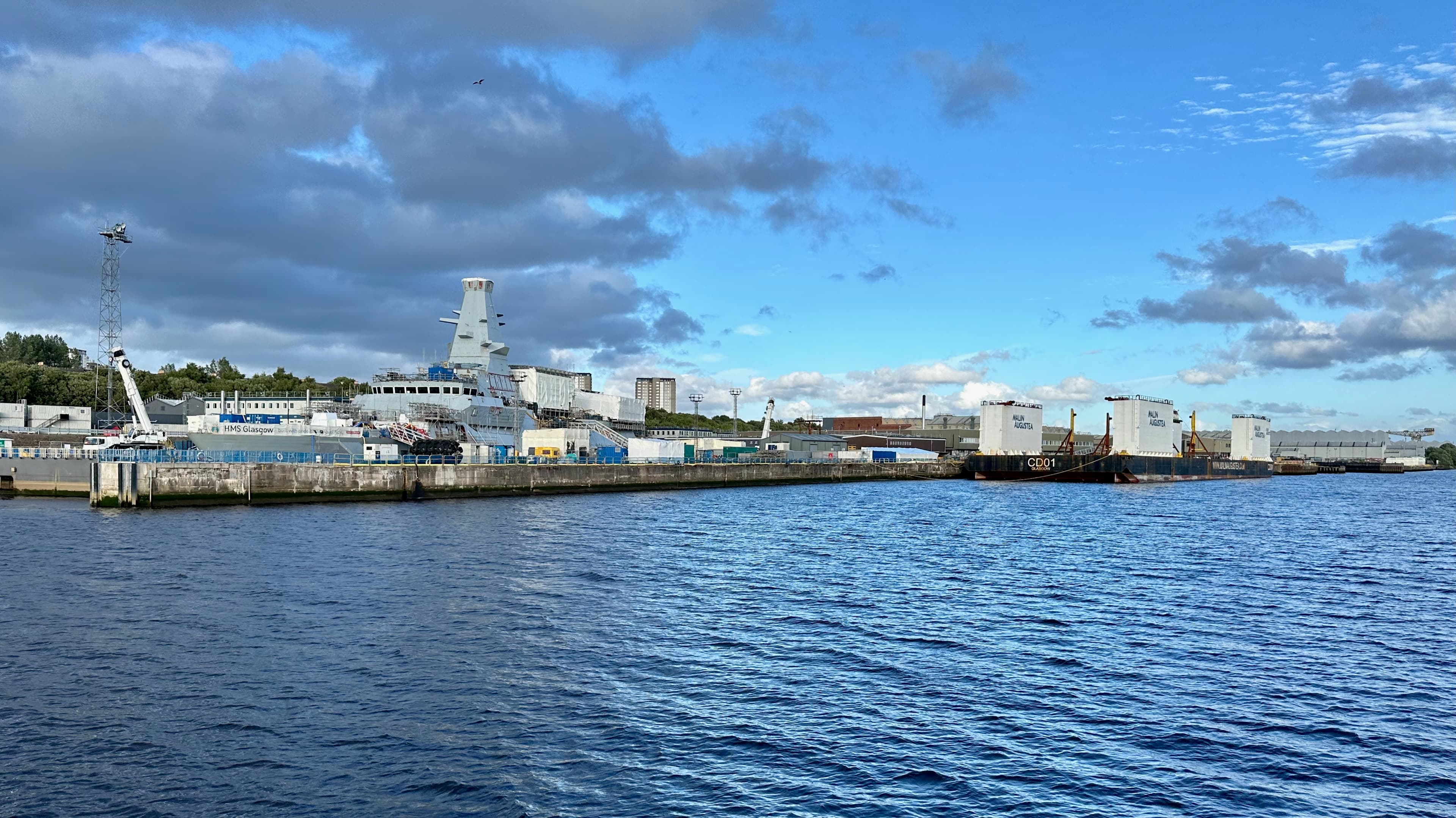BAE Systems Scotstoun shipyard with HMS Glasgow