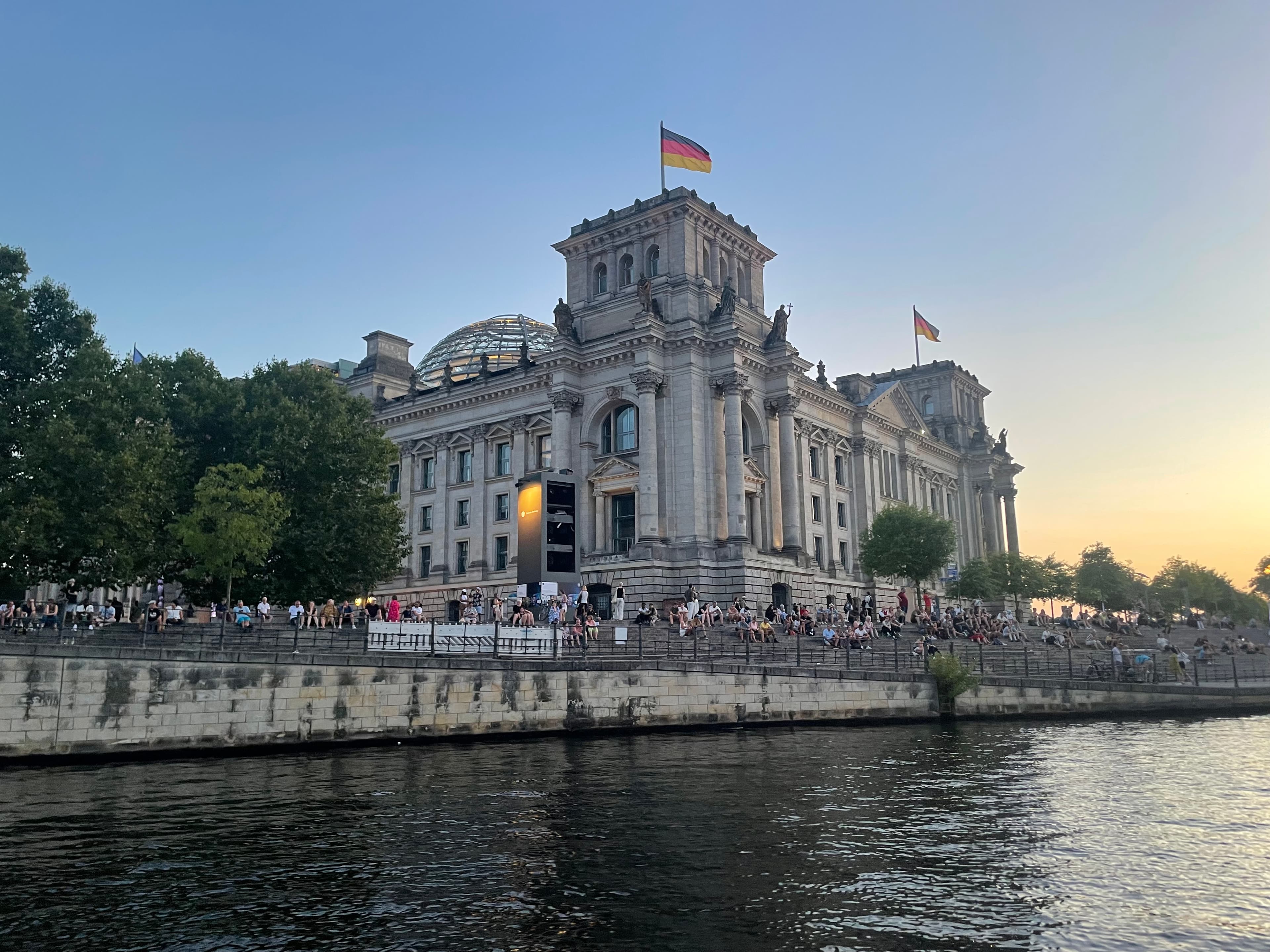 Reichstag building in Berlin beside the Spree, Germany